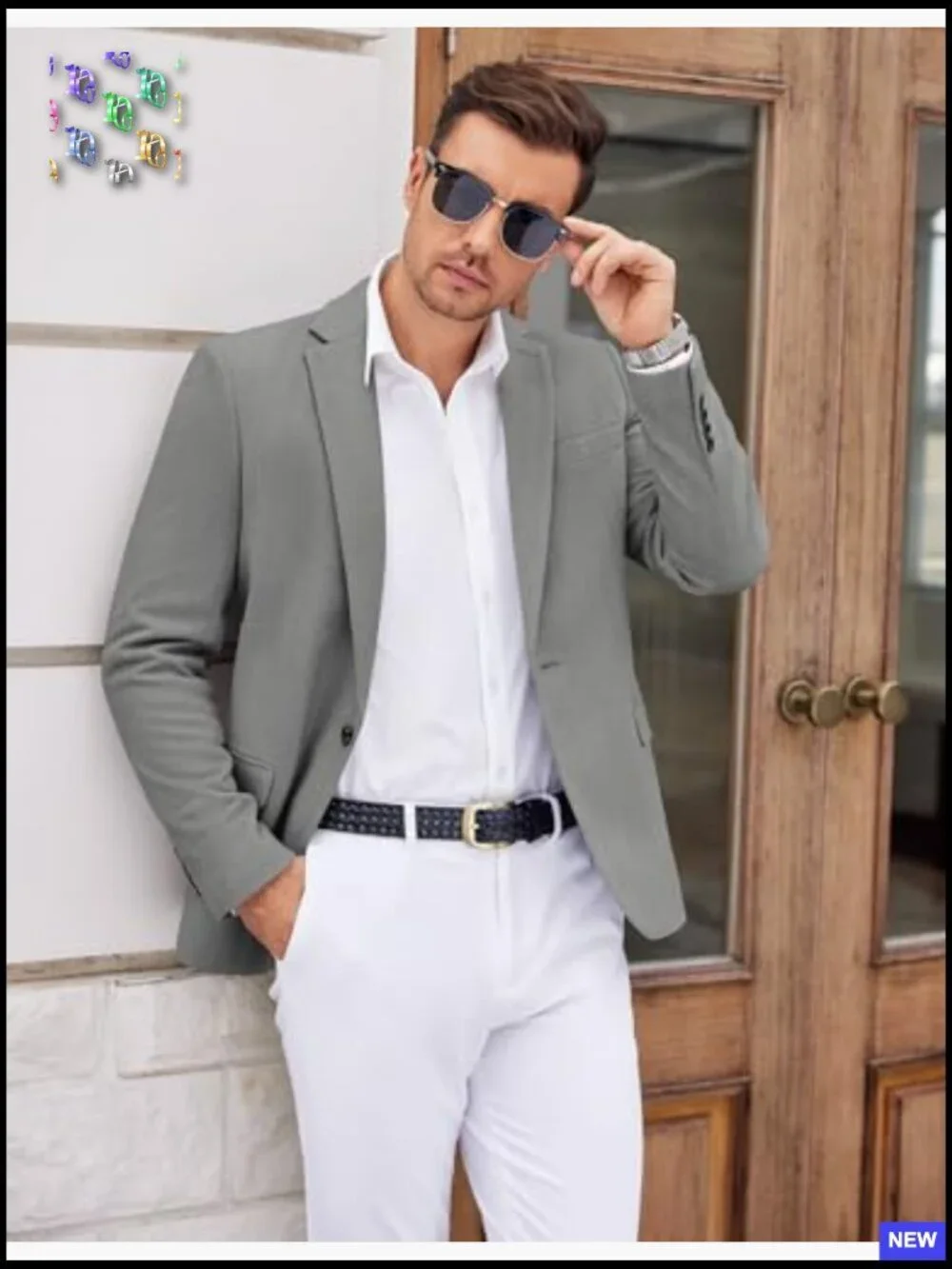 Tweed Herringbone Blazer Slim Fit Casual Formal One Button Sport Coat